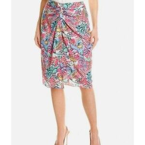 J. McLaughlin Wrap Twist Skirt Pink $168 Freshfield Blakely Preppy Size 0